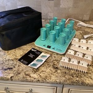 Calista Tools Set 12 body Hot Wavers heated Rollers Curlers Clips w/storage bag